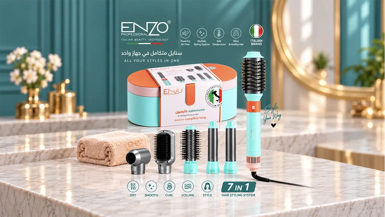 Enzo EN-4133 Airwrap 7-in-1 Professional Ionic Hair Styler