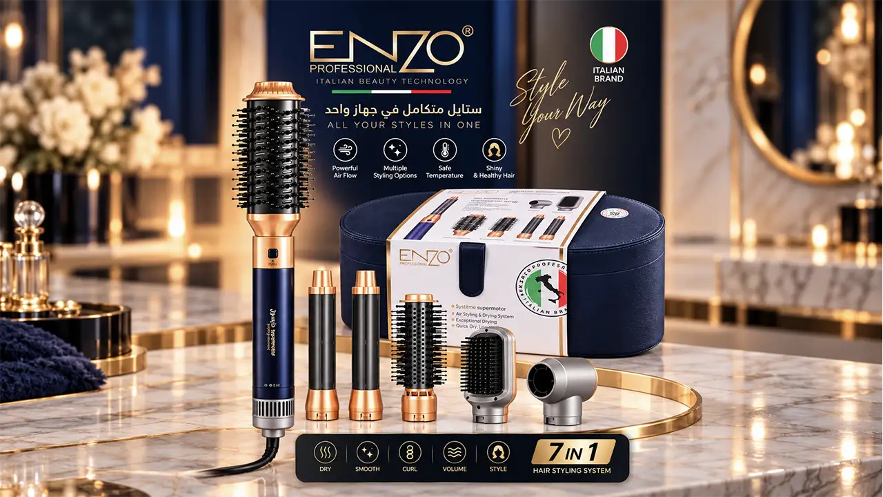 Enzo EN-4133 Airwrap 7-in-1 Professional Ionic Hair Styler