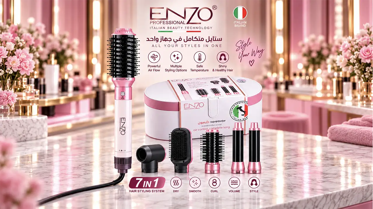Enzo EN-4133 Airwrap 7-in-1 Professional Ionic Hair Styler