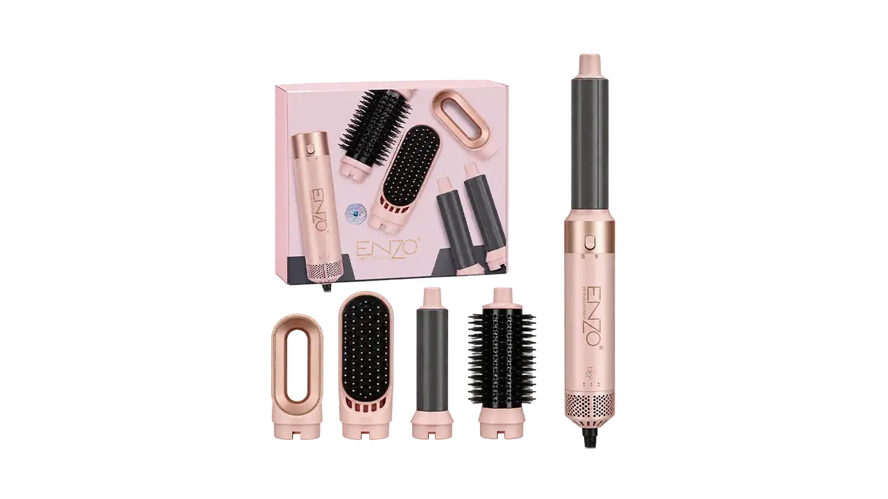 Enzo EN-4142 Professional 5-in-1 Hot Air Hair Styler - Pink