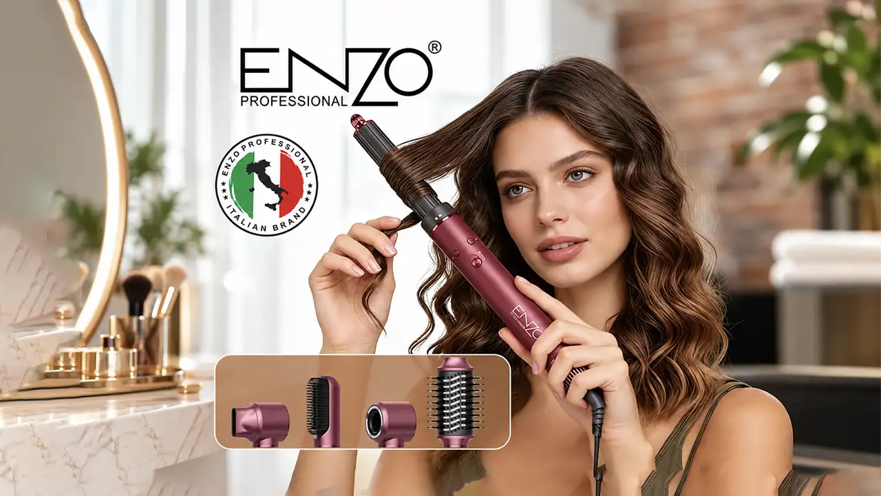 Enzo EN-502 Multi-Functional Hot Air Hair Styler - 1500W - Rose Gold