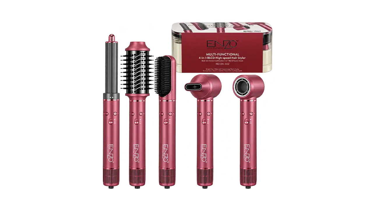 Enzo EN-502 Multi-Functional Hot Air Hair Styler - 1500W - Rose Gold