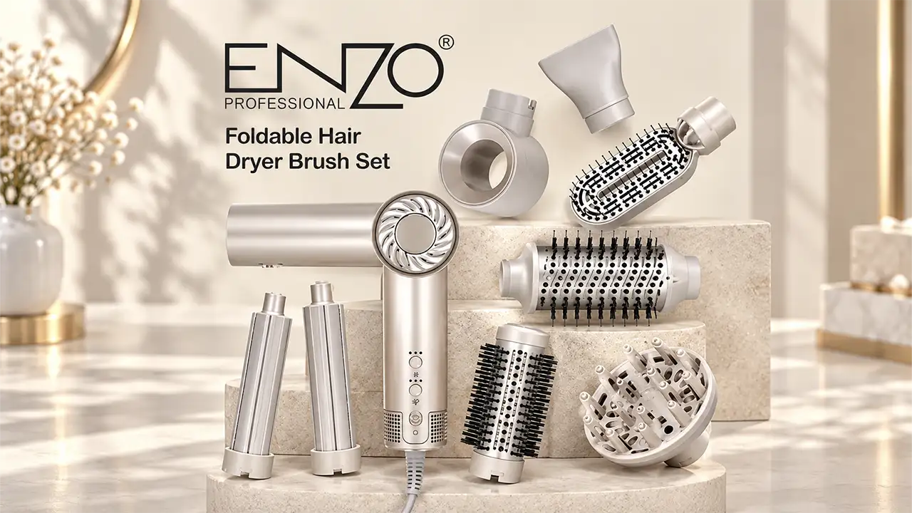Enzo EN-6208 Professional Hair Styling and Dryer Kit - 1500W - Champagne Gold