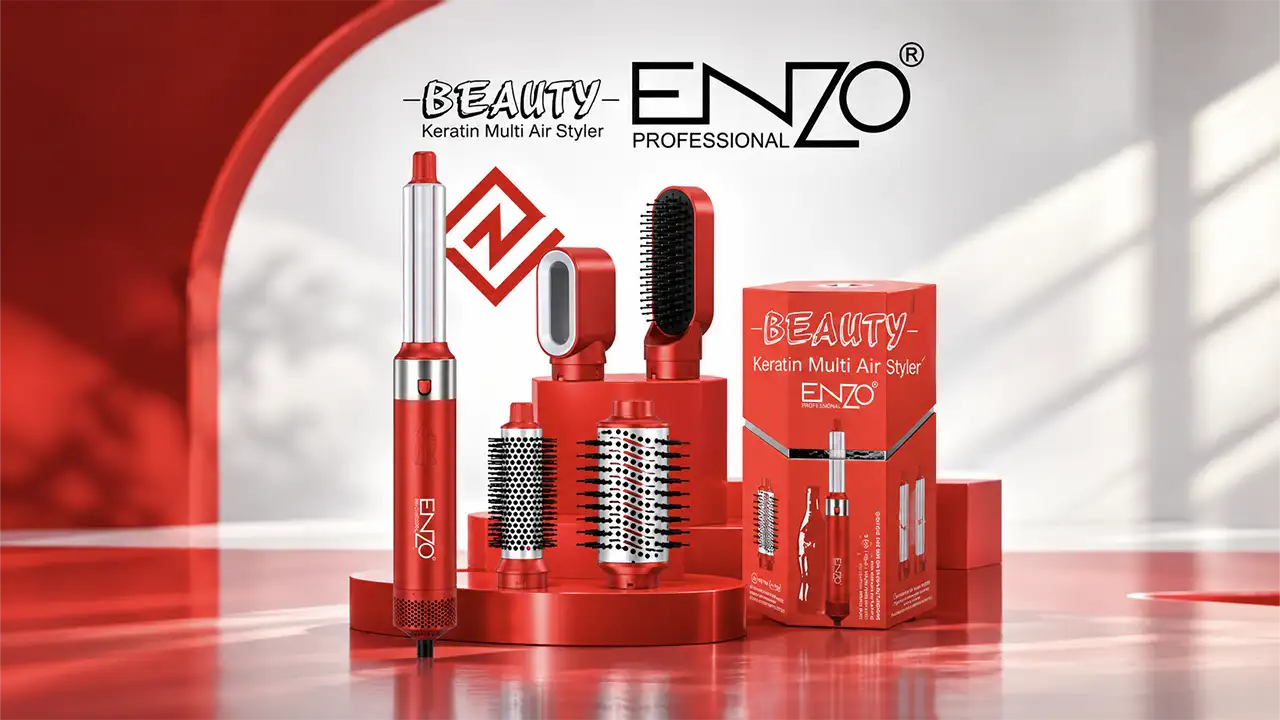 Enzo EN-6227 Beauty Keratin Multi Air Styler - 1500W - Red