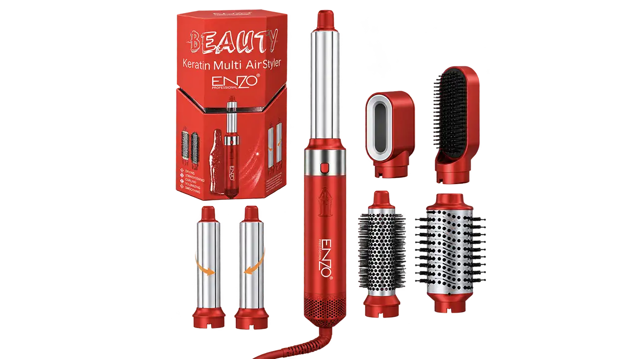 Enzo EN-6227 Beauty Keratin Multi Air Styler - 1500W - Red