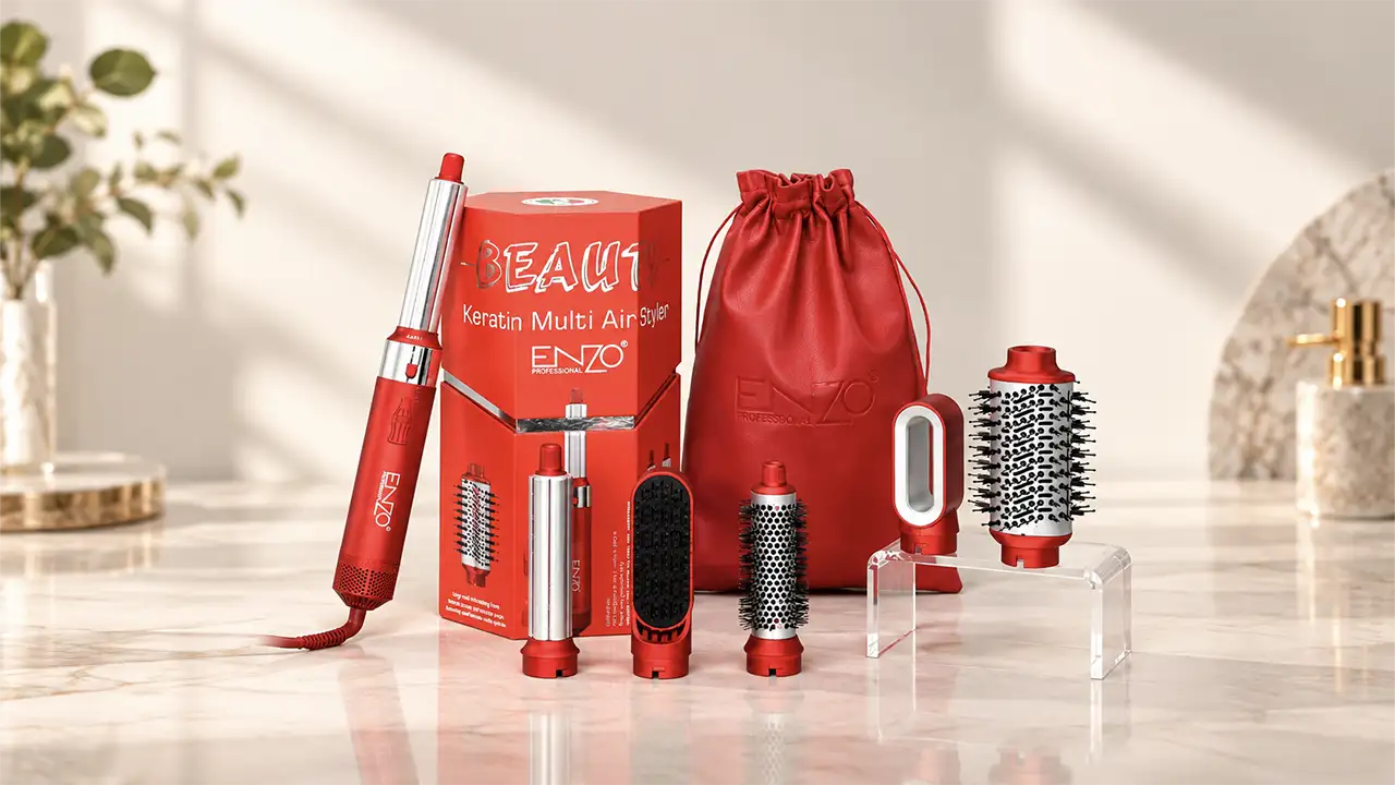 Enzo EN-6227 Beauty Keratin Multi Air Styler - 1500W - Red