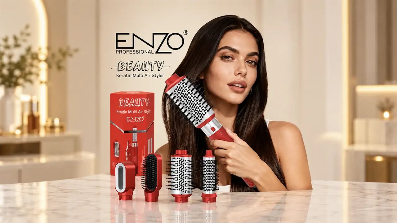 Enzo EN-6227 Beauty Keratin Multi Air Styler - 1500W - Red