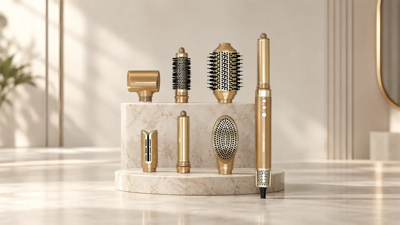 Enzo EN-6228 7-in-1 Professional Air Hair Styler - 1500W - Gold