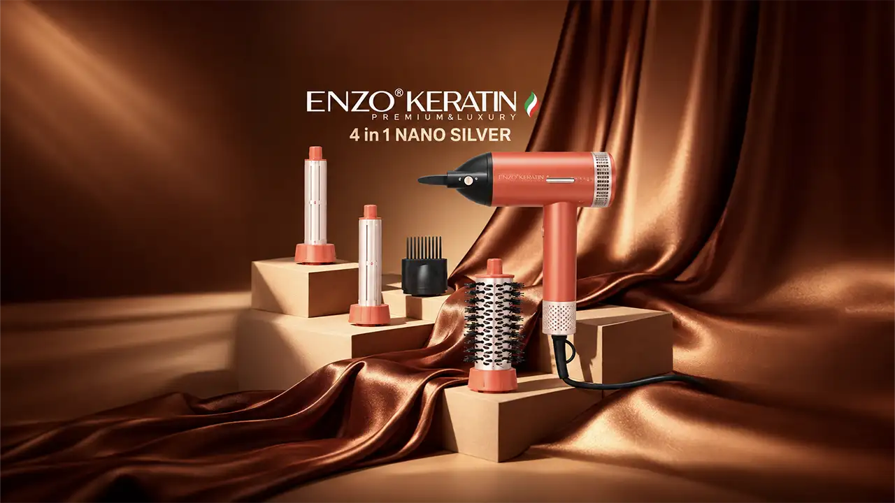 Enzo EN-6303 Italy Hair Dryer Pro Styling Kit - 1500W - Red