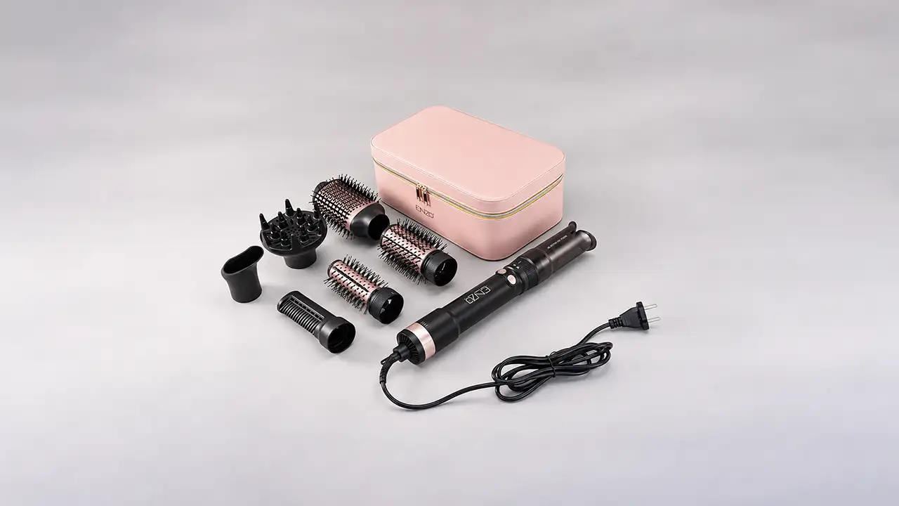 Enzo EN-750 Original 7-in-1 Hair Styling Kit - 1500W - Black and Rose Gold