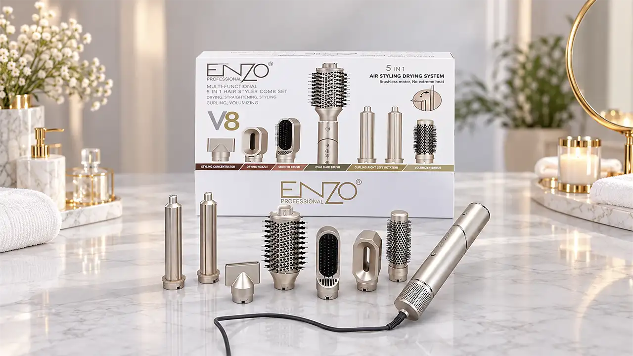 Enzo EN-755 9-in-1 Air Styling and Hair Dryer Kit