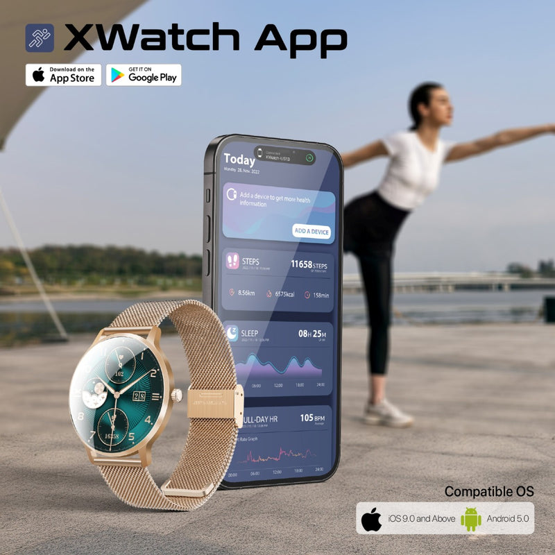 1.32" Curved AMOLED Screen Fitness Tracker Smartwatch w/ BT Calling