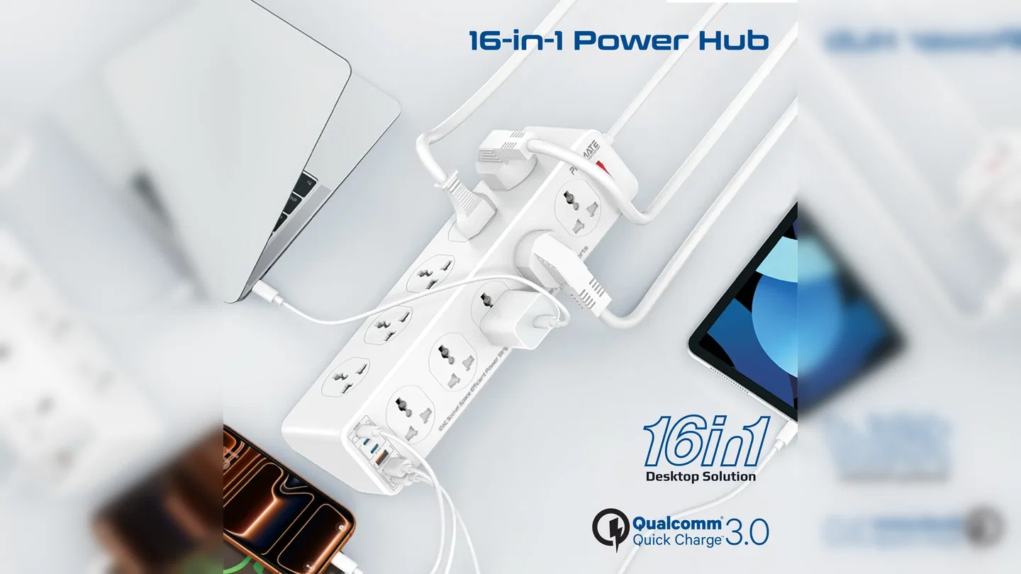 PowerMatrix2-5M – مشترك كهربائي موفر للمساحة مع منافذ USB
