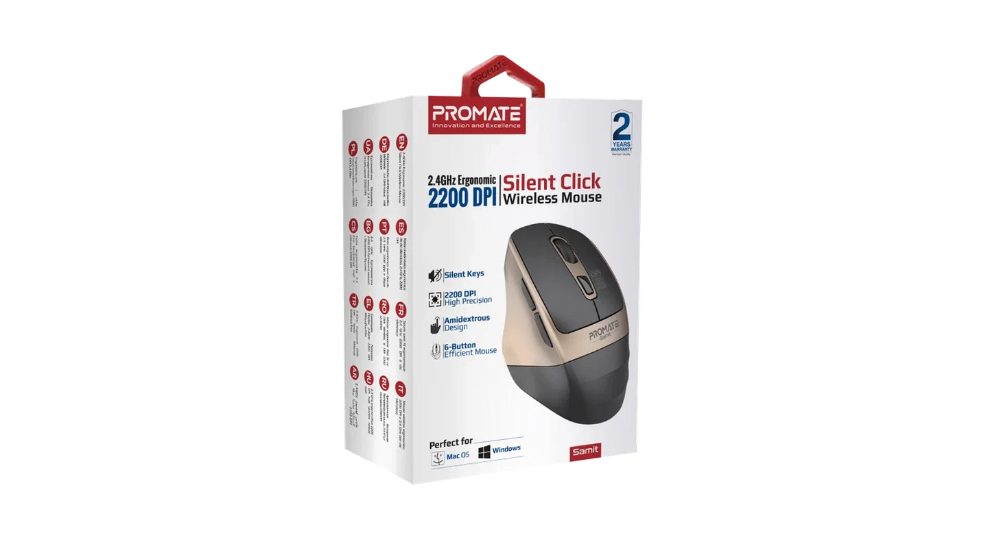 2.4GHz Ergonomic 2200 DPI Silent Click Wireless Mouse