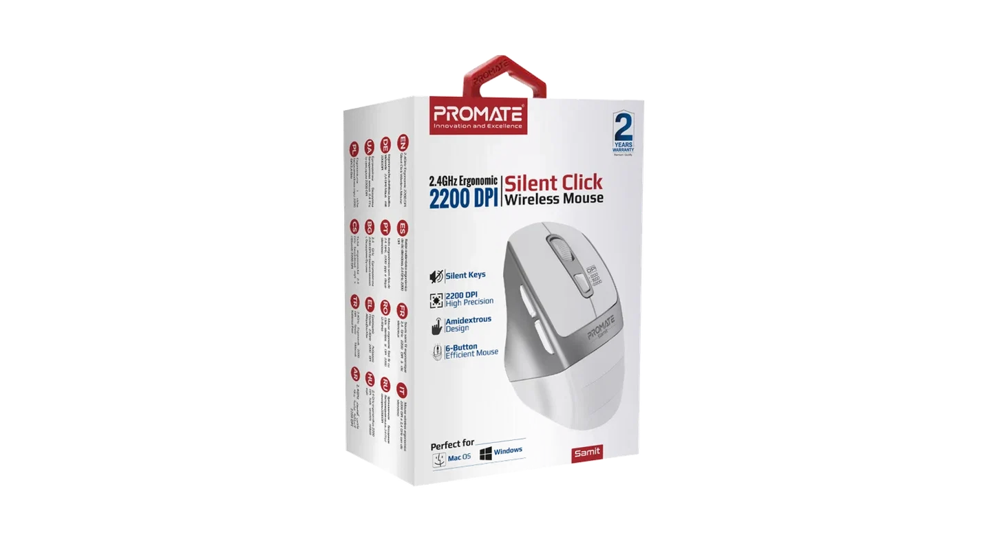 2.4GHz Ergonomic 2200 DPI Silent Click Wireless Mouse