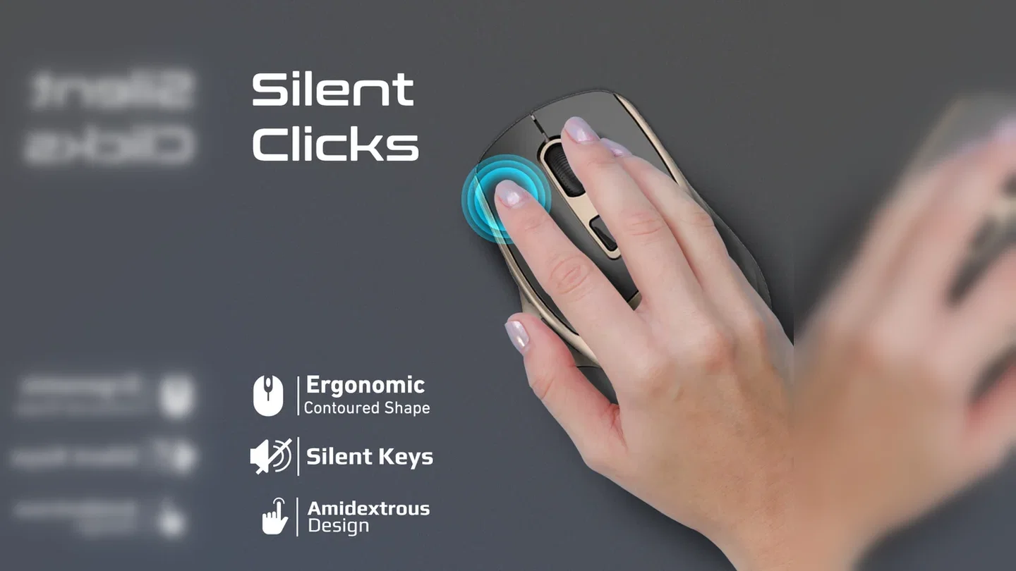 2.4GHz Ergonomic 2200 DPI Silent Click Wireless Mouse