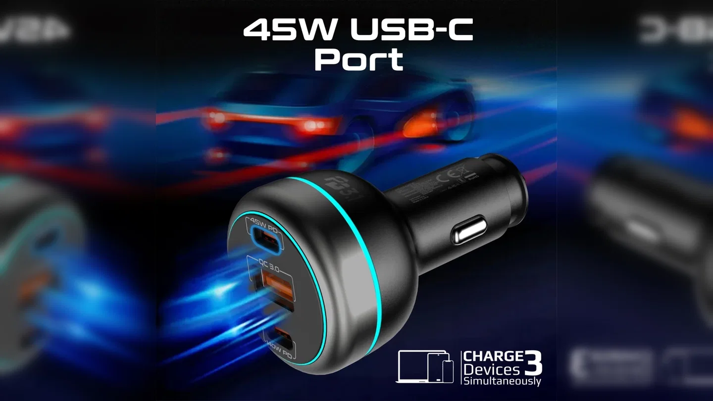 230W RapidCharge™ Car Charger with Dual Power Delivery and Quick Charge Ports