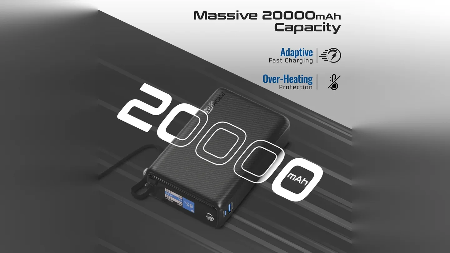 35W SuperSpeed™ Power Bank with Built-in USB-C Cable & TFT Screen