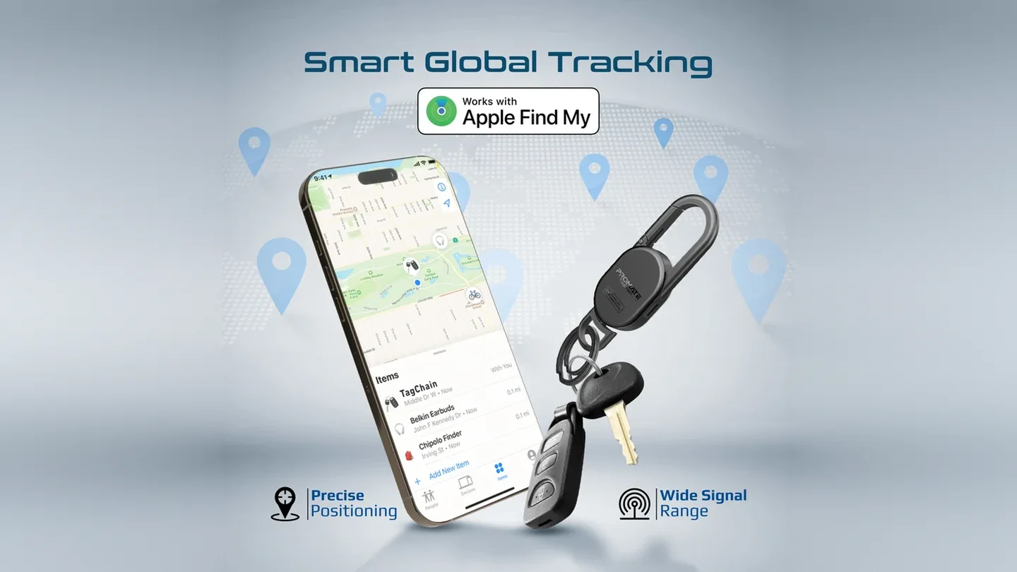 TagChain – سلسلة مفاتيح ذكية بتصميم Carabiner مع تحديد الموقع الدقيق عبر Apple Find My