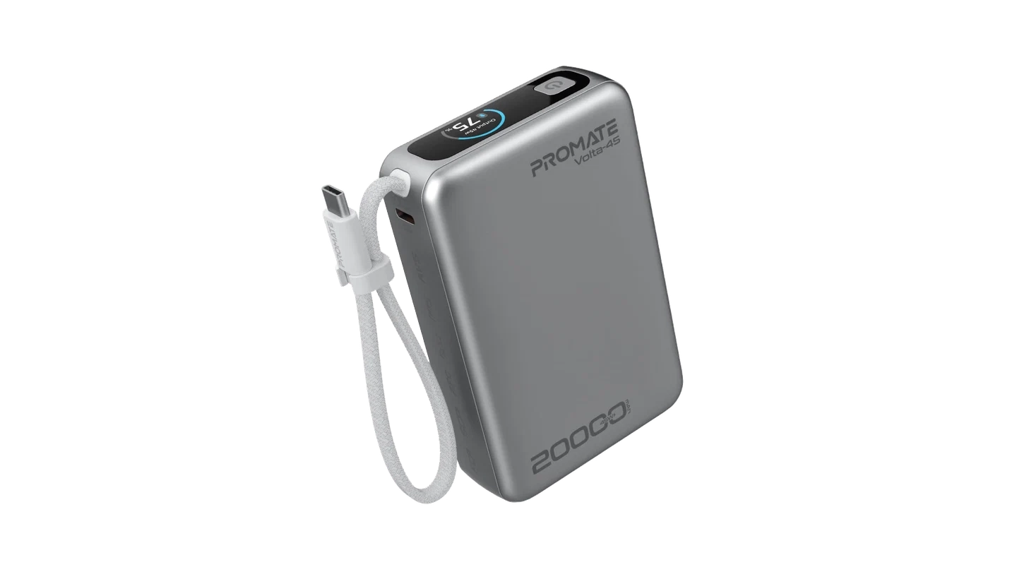 Volta-45 – 20000mAh 45W Fast Charging Power Bank with Built-In USB-C Cable